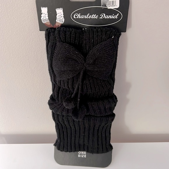 NWT Charlotte Daniel black leg warmers - Picture 1 of 4